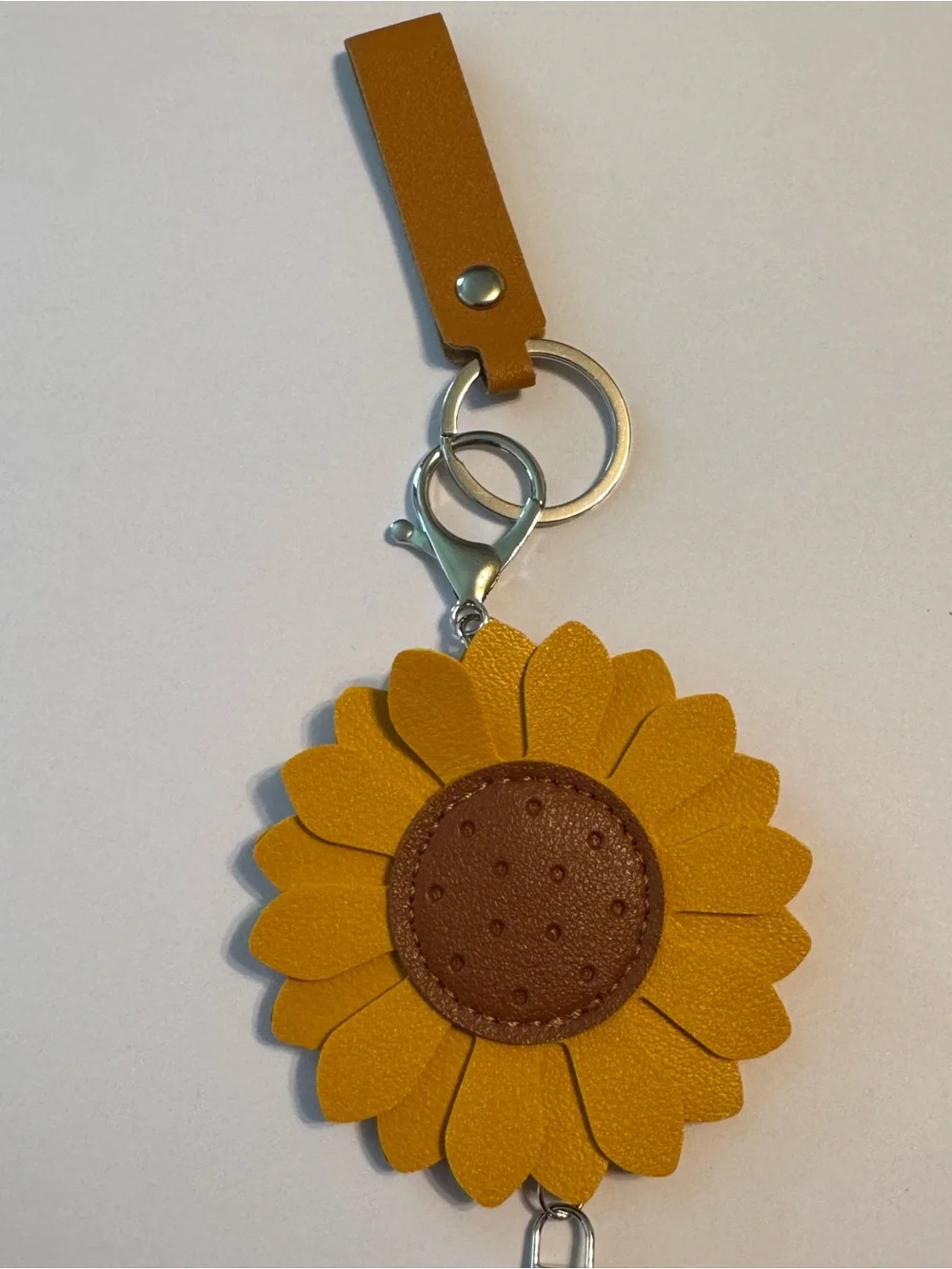 Handmade sunflower keychain